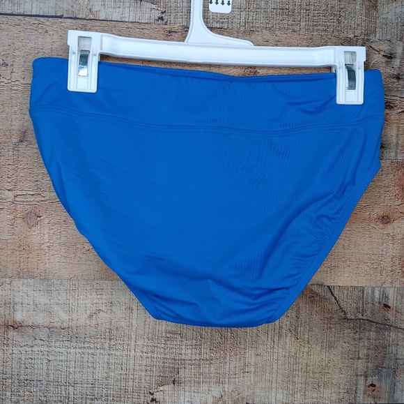 Lands' End Swimsuit Bathing Suit Blue Tankini Two Piece Size 8 Built In Bra Wire - Picture 7 of 11